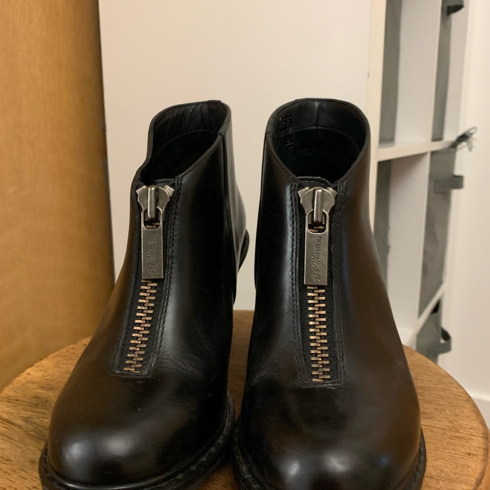 Dr. Marten Black Heeled Boot with Zipper